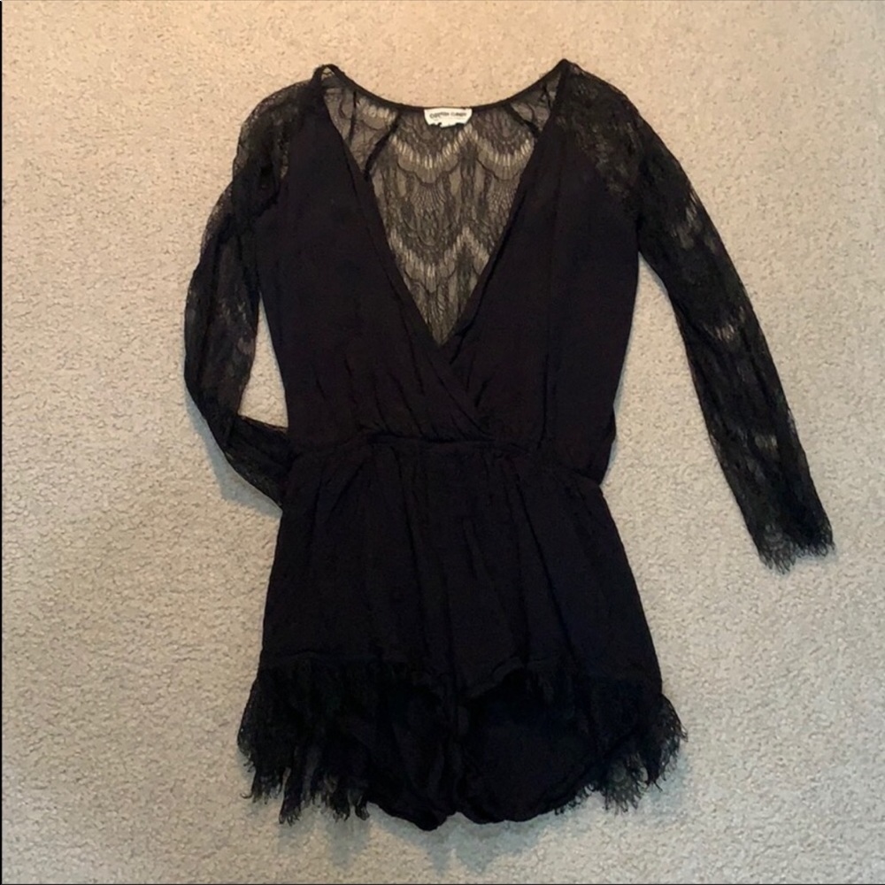 Black lace romper